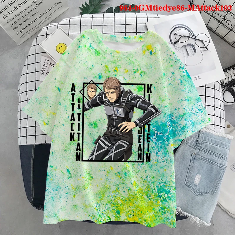 

Women Men T-shirts 90s Fashion Attack on Titan Shingeki No Kyojin Anime Ladie Graphic Tie Dye Top Shirt Female Tee T-Shirt Homme