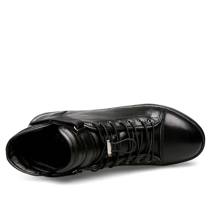 Мужские теплые ботинки из натуральной кожи JUNJARM удобные ручной работы на меху