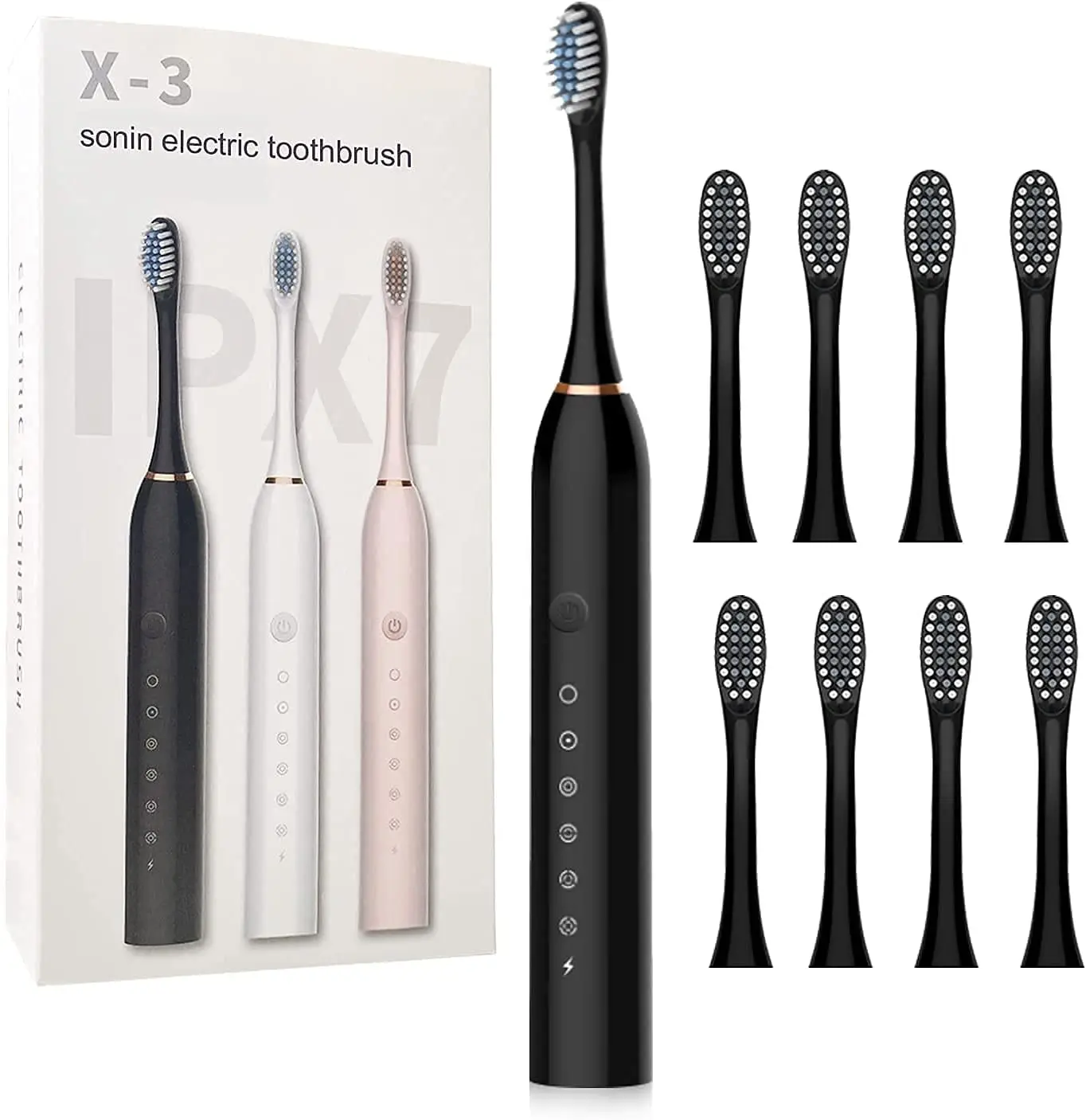 

Electric Toothbrush USB Rechargeable Sonic Tooth Brush 6 Cleaning Modes and Smart Timer Whitening Toothbrushes with 8 Brush Head
