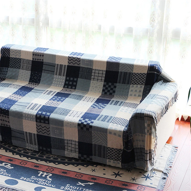 Голубое мягкое одеяло Bubble Kiss хлопковое стандартное для кровати домашнее