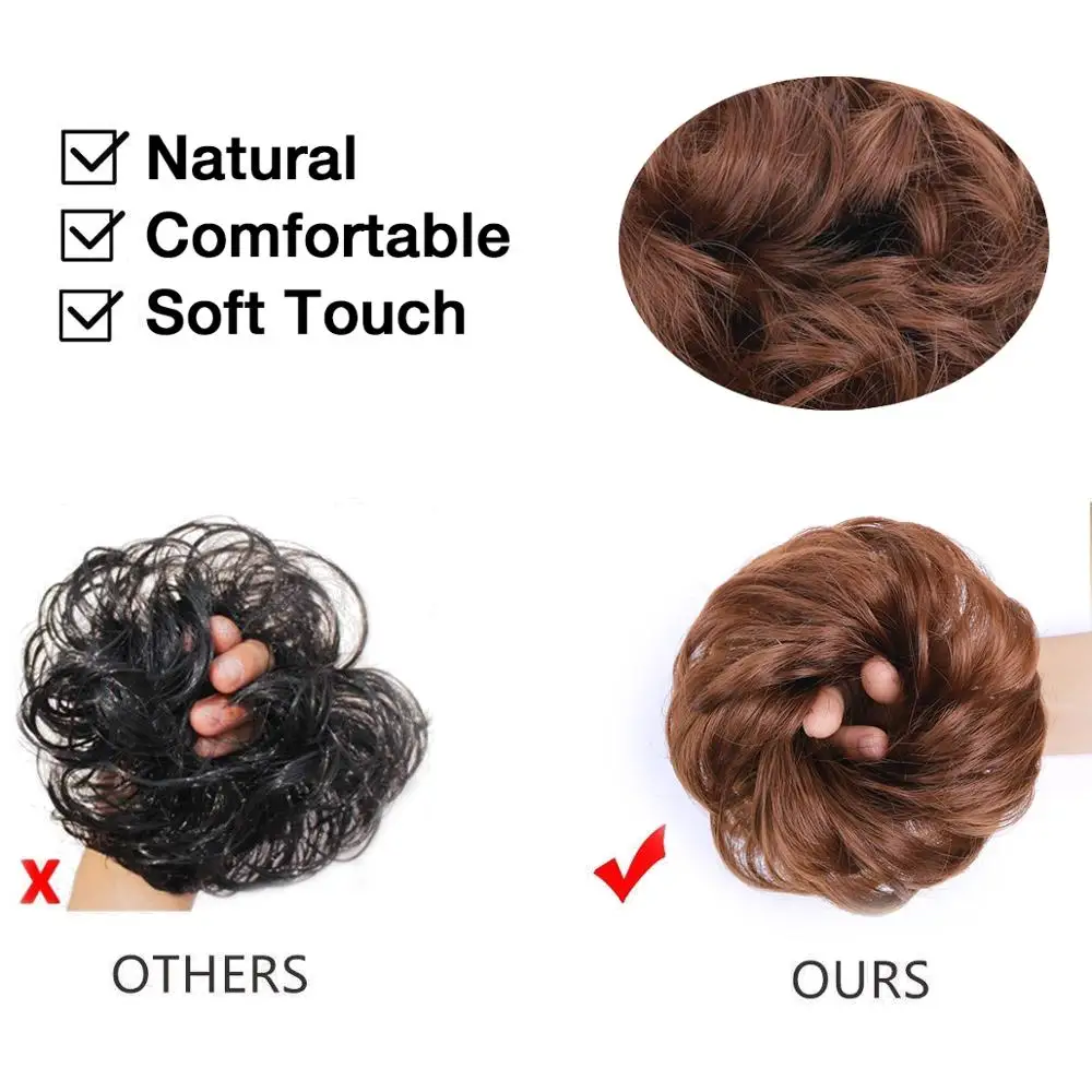 Грязные волосы пучок для женщин шиньон наращивания синтетический парик кольцо