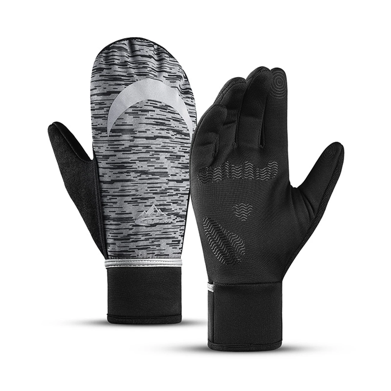 

Winter Ski Mittens Sports Waterproof Reflective Cycling Gloves Unisex Full Finger Thermal Fleece Hiking Touchscreen Golves