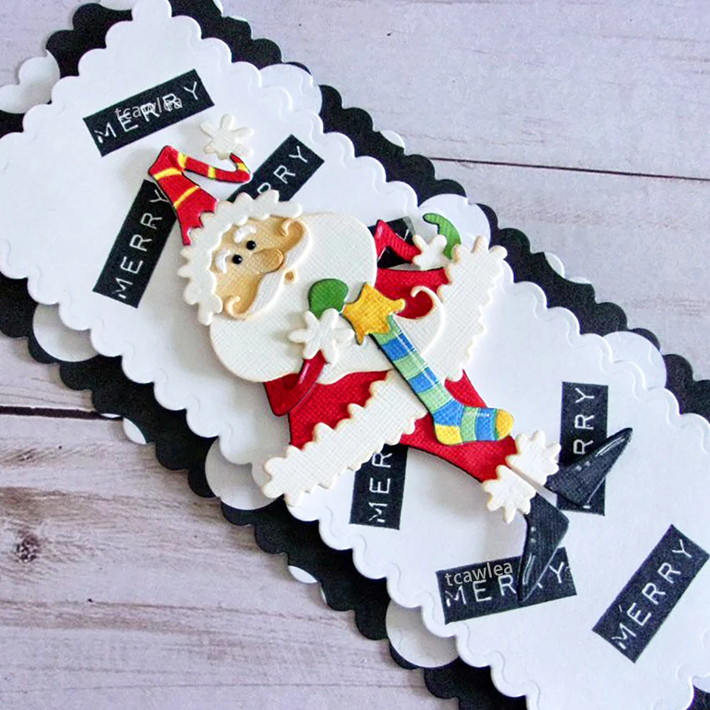 Забавные металлические Вырубные штампы Санта Клаус Рождественская Кукла