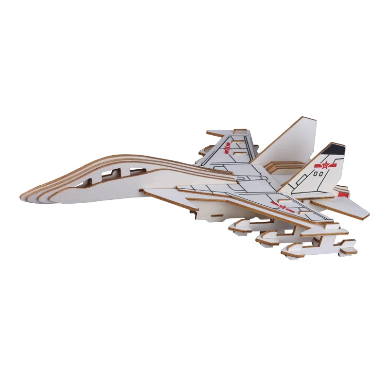 Laser cutting aircraft model wooden 3D three-dimensional puzzle toy | Игрушки и хобби