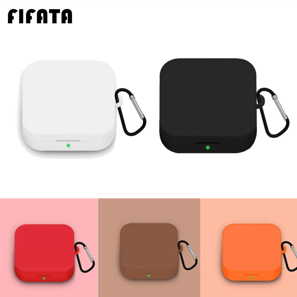 Силиконовый чехол FIFATA для Xiaomi Airdots Pro 2 SE защитный наушников с крючком чехлы Mi Air