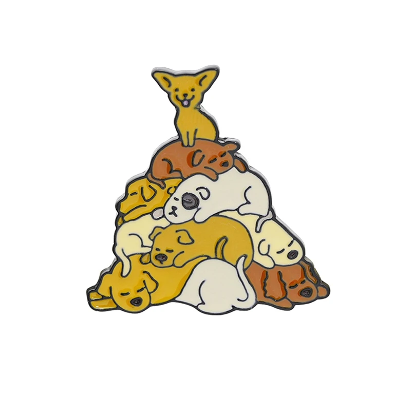 Cartoon Cute Yellow Dog Brooches For Women Creative Animal Badges Enamel Pin Jewelry Denim Jackets Accessories Trinkets | Украшения и