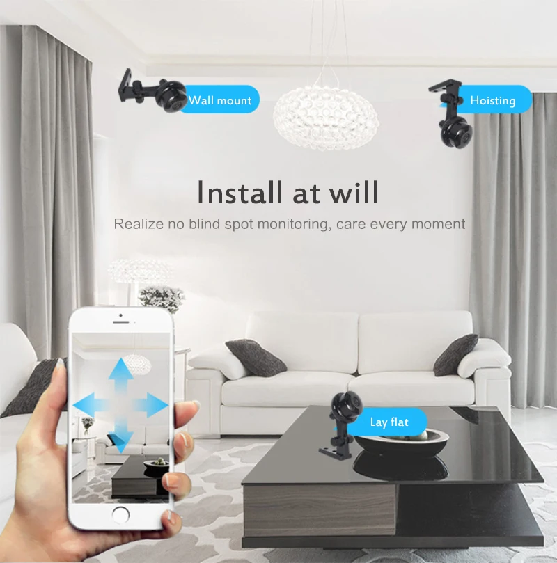 Беспроводная мини-камера видеонаблюдения 1080P Wi-Fi ИК ночное видение датчик