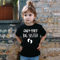 only child big sister kids announcement mommy to be pregnancy shirt funny girls short sleeve casual tees children fashion tops