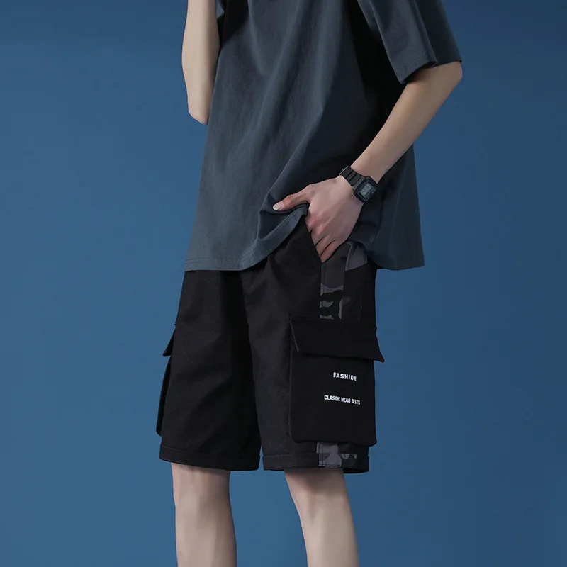 

Shorts men's 2021 summer new tooling Capris men's loose casual large cotton underpants beach pants