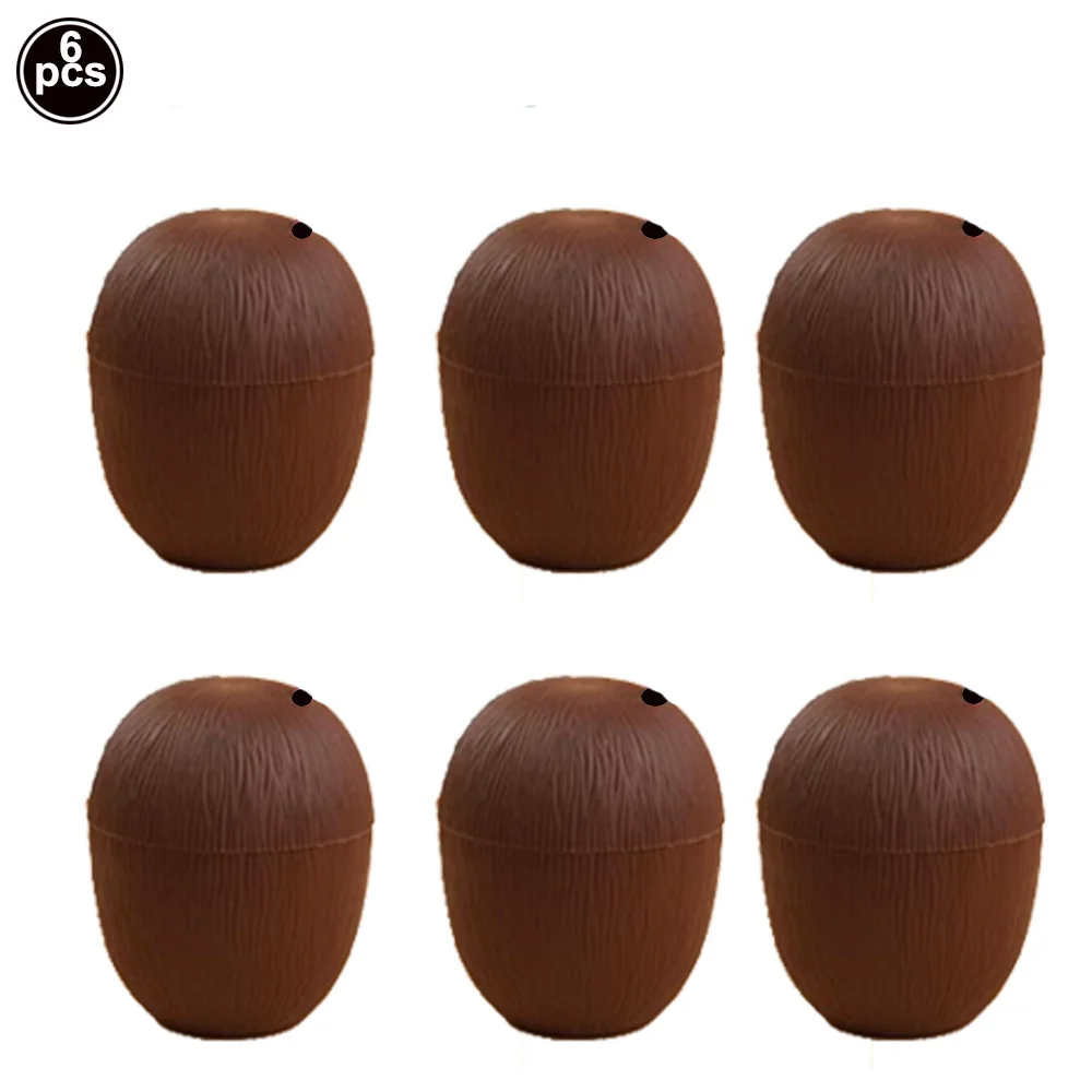 Coconut 6 шт пластиковые ананасовые чашки тропические Luau вечерние кокосовые чашки пляжные украшения для вечеринки в гавайском стиле для летних вечеринок - Цвет: Coconut