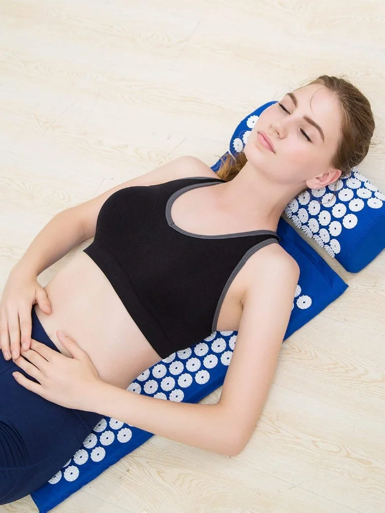 

62*39cm Acupressure Mat lotus spike yoga mat Relieve back pain Relief Stress Body Massage mat with pillow neck massager