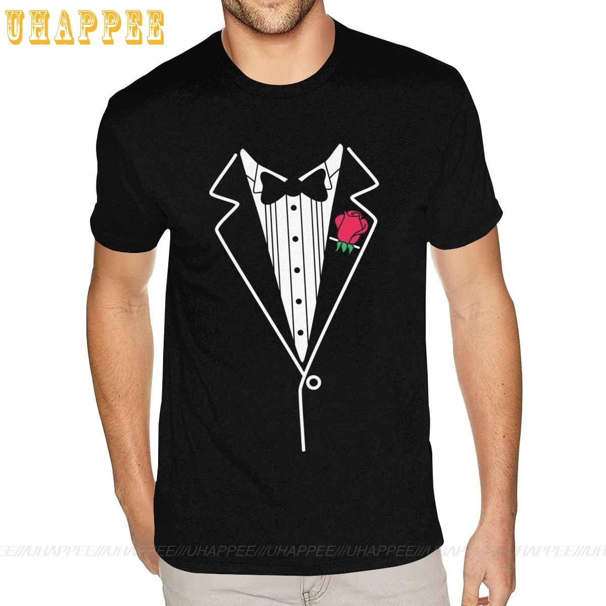 Костюм смокинг мужской с коротким рукавом и круглым вырезом|Мужские футболки| |