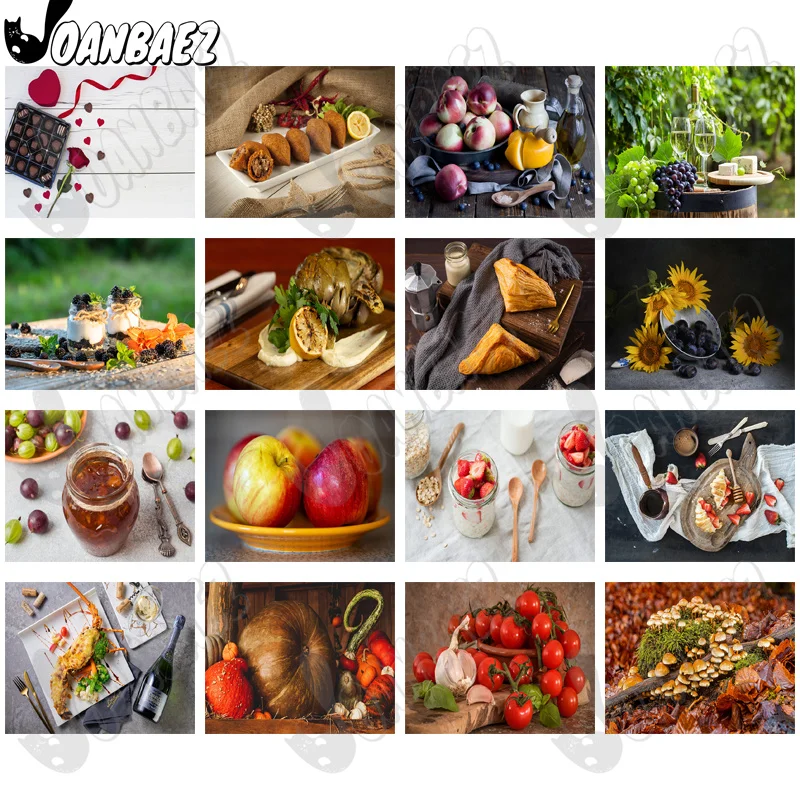 

Apple Sunflower 5D Diy Diamond Painting Fruit Chocolate Round Diamond Art Inlaid Home Room Wall Decoration Accessories