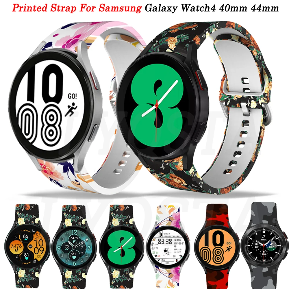 

Ремешок силиконовый спортивный с изогнутым концом для Samsung Galaxy Watch 4 40 мм 44 мм, браслет для Galaxy Watch 4 Classic 42 мм 46 мм, 20 мм