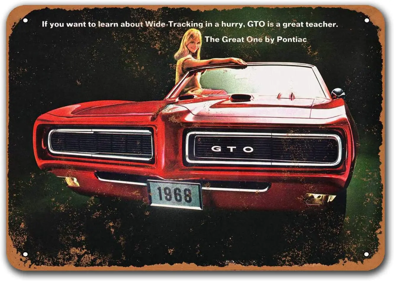 

Tin Metal Signs Vintage Cars Wall Decor 1968 Pontiac GTO 3 Restaurant Bar Poster Game Room Grage Man Cave Sgins Pub 16x12 inches