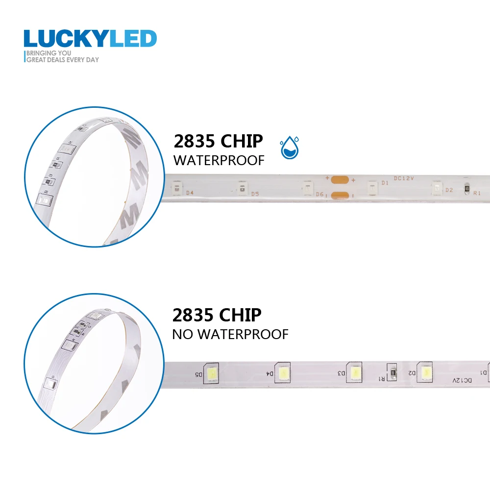 LUCKYLED светодиодный водонепроницаемый SMD 2835 DC 12V 300 светодиодный s 5M 60 светодиодный s/m Гибкая RGB светодиодный Лента светодиодная лента световой ленты декоративная лампа