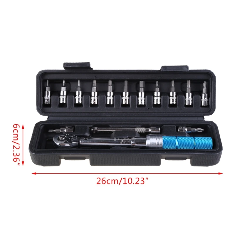 

15Pcs/Set 1/4-inch 2-15Nm Torque Wrench Profession Bicycle Bike Part Repair Tool