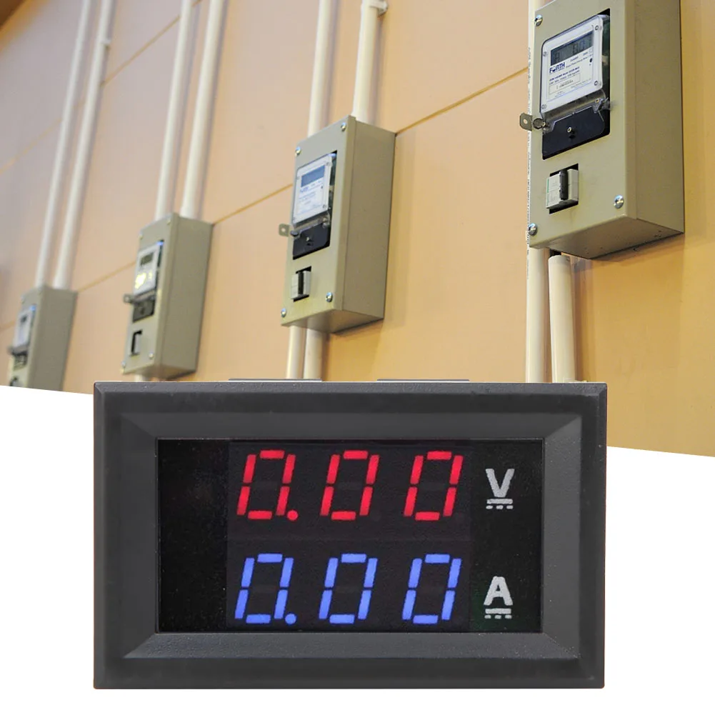 Мини цифровой вольтметр Амперметр DC0 100V/10A светодиодный DC двойной дисплей датчик