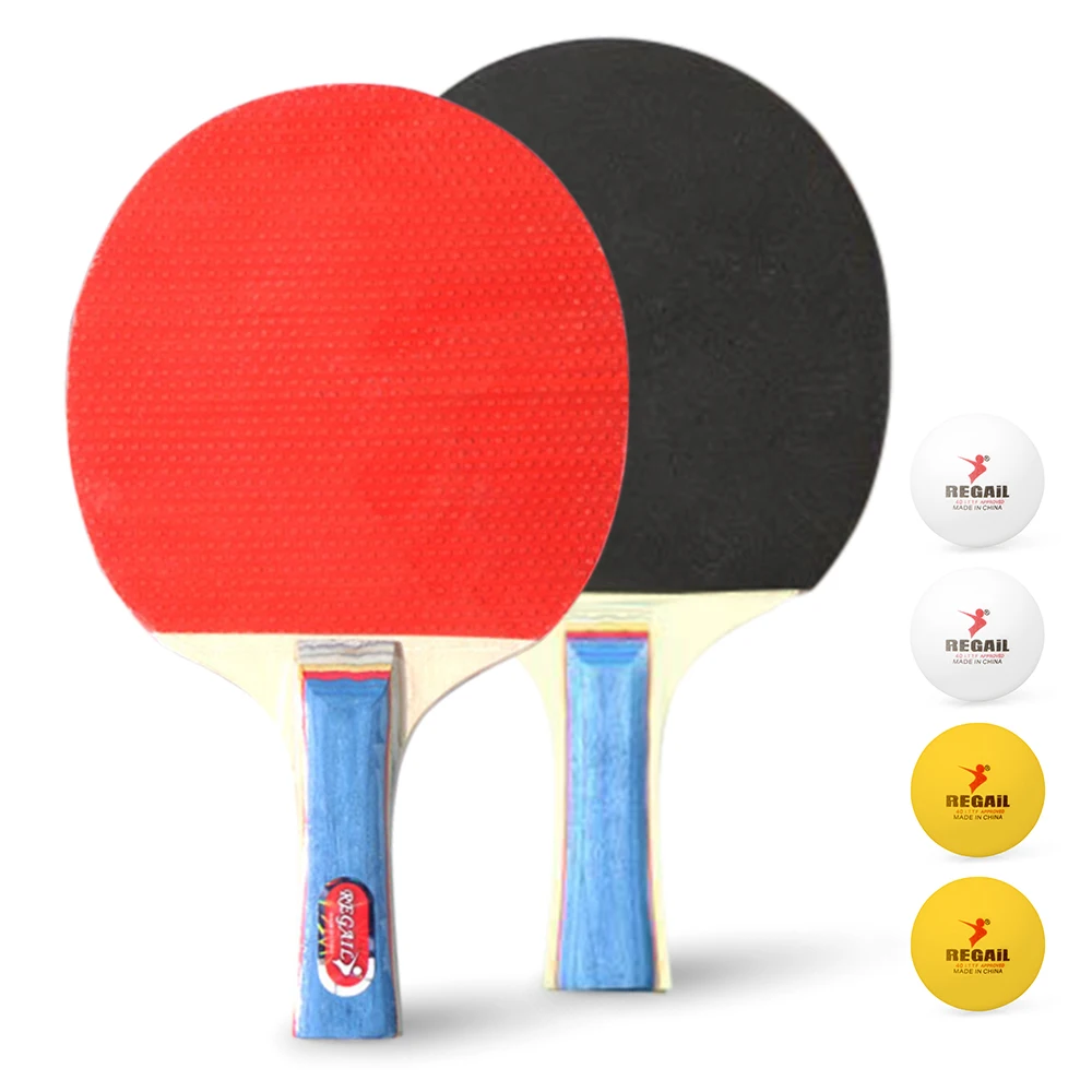 

Ракетки для настольного тенниса 2 шт., комплект ракеток для пинг-понга с длинной ручкой, 4 мяча для настольного тенниса, тренировочные аксесс...