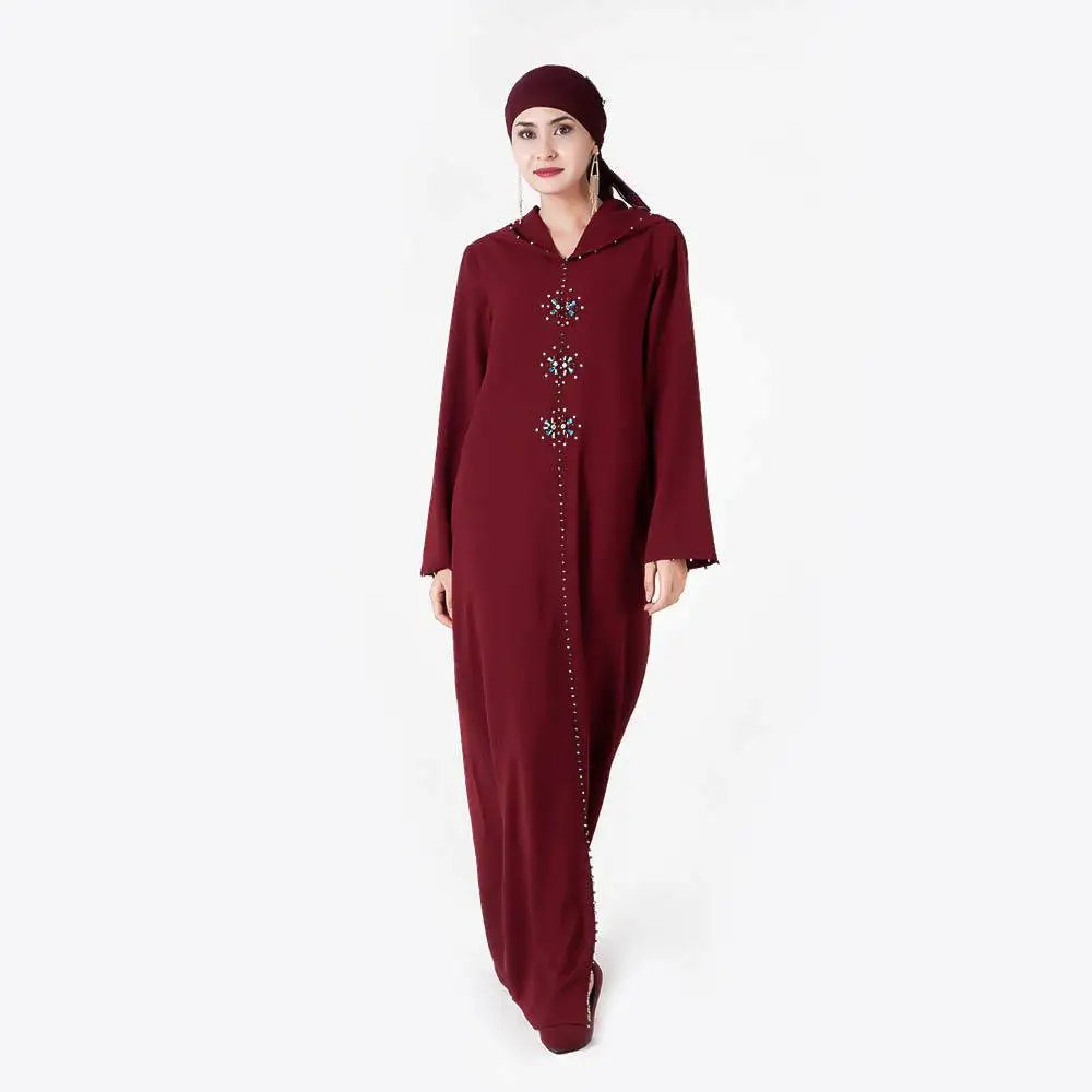 Марокканская абайя Женское Платье макси с капюшоном халат мусульманский кафтан
