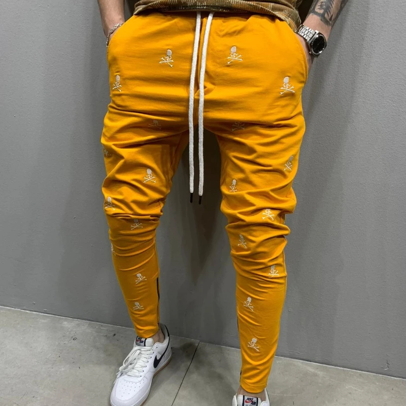 

2021 Summer New Men's Trousers Fashion and Comfortable Running Sports Pants Outdoor Leisure Zipper Trend Embroidery Trousers