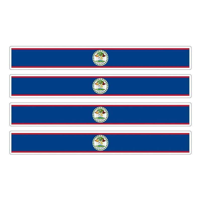 

Hot 4pcs Patriotic Stickers Flag Stripes Vinyl PVC 13cm X 1.7cm Car Motorcycle Reflective Tuning Belize Car Sticker