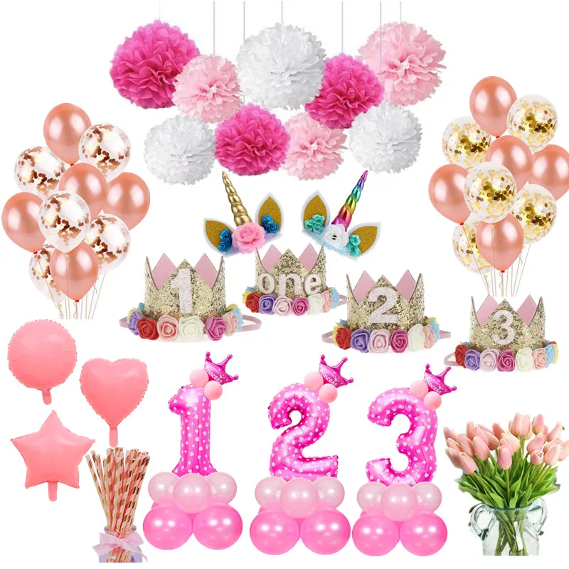 Украшения на 1 й день рождения украшения для вечевечерние в честь первого дня