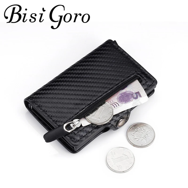Bisi Goro/2021 новый портмоне Анти кражи углеродного волокна Кредитная Держатель для