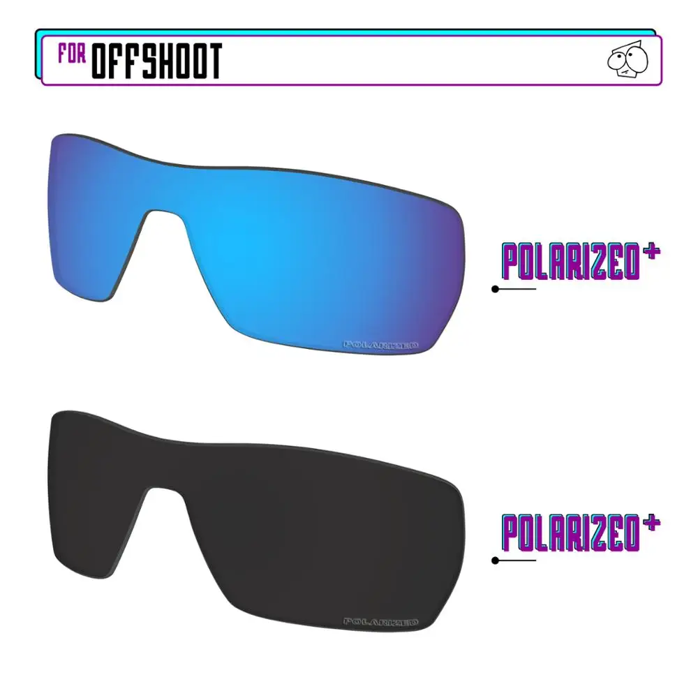 EZReplace Polarized Replacement Lenses for - Oakley Offshoot Sunglasses - BlackPPlus-BluePPlus