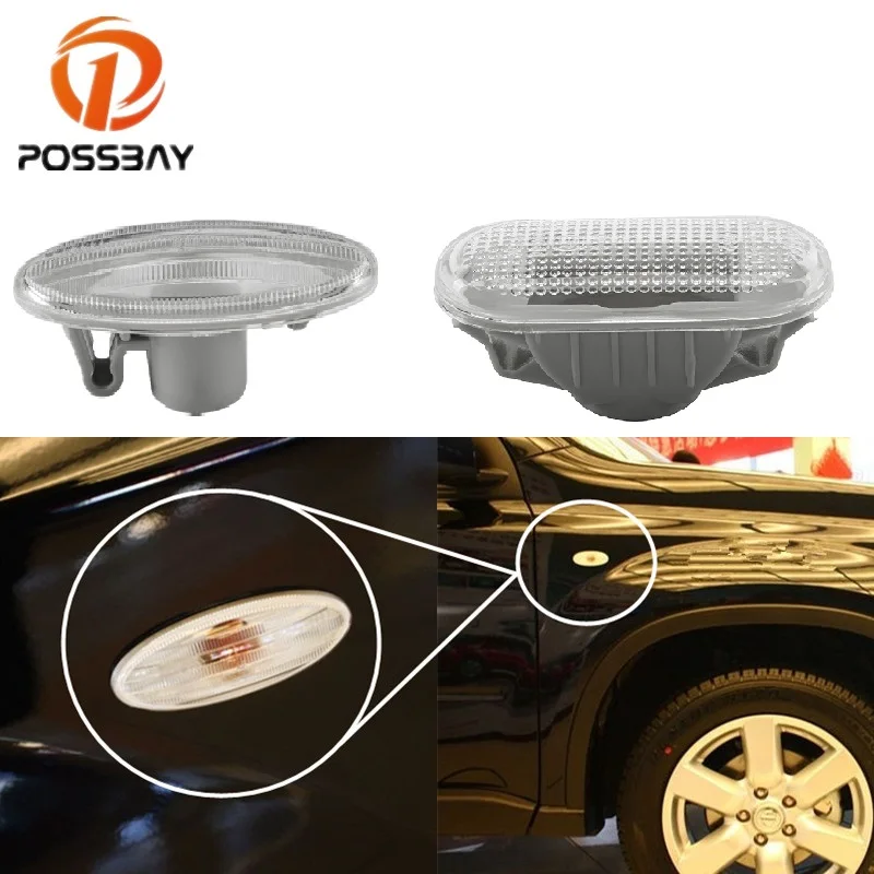 

POSSBAY Поворотники боковые лампы Fender светильник крышка для Nissan Cube 2009-2013 X-Trail 2007-2013 автомобиля янтарные боковые габаритные огни светильник s