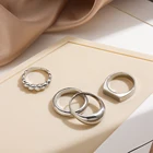 4 шт.компл., свадебные женские кольца в стиле панк-рок, толстые, кольца для мужчин и женщин, простой: золото, серебро цветов