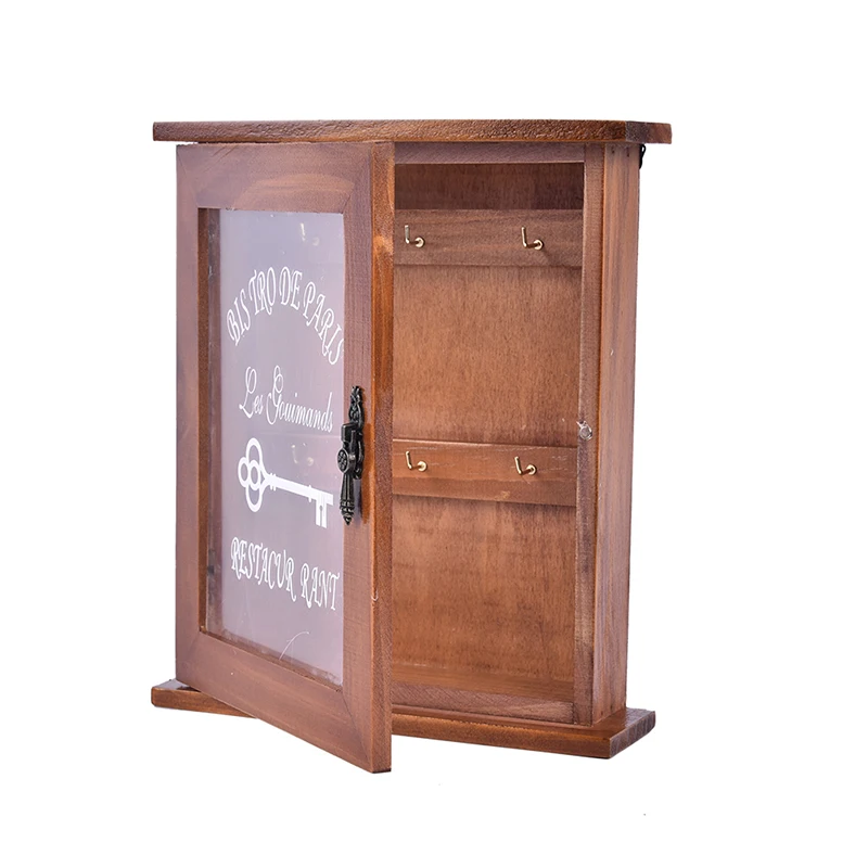 Деревянная ключница в европейском стиле с 6 крючками настенная ручной работы