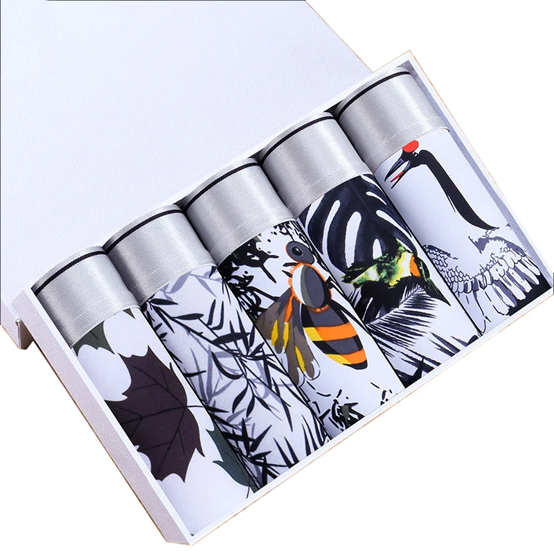 

Новинка 5 шт./лот Мужское нижнее белье плоские брюки шелковые сухое и удобное мужское дышащее нижнее белье удобные мужские боксеры без разме...