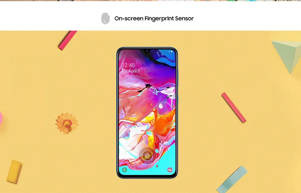 6,7 дюймовый мобильный телефон samsung Galaxy A70 A7050 4500 мАч 8 ГБ ОЗУ 128 Гб ПЗУ восьмиядерный смартфон Snapdragon 675 NFC 4G
