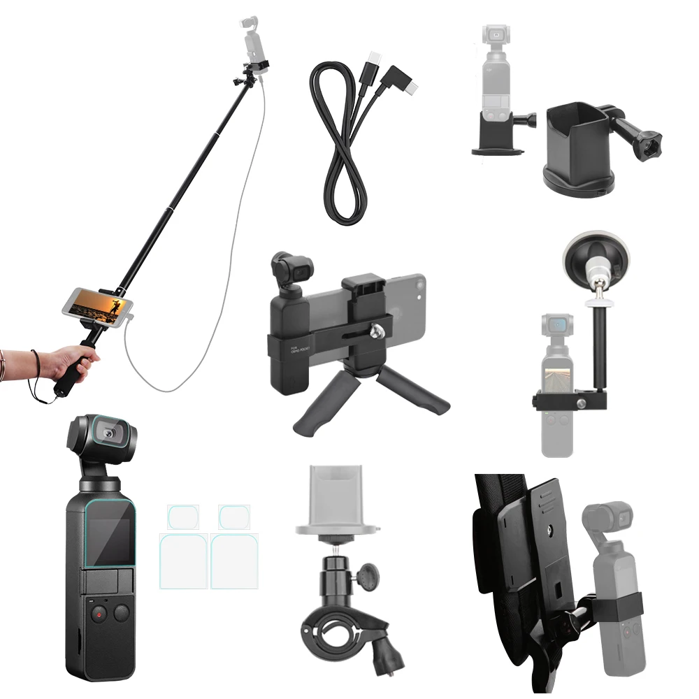 

Extension Rod PTZ Adapter Car Bicycle Bracket Film Tripod Sport Action Camera Mount For DJI Osmo Pocket Accessories Gimbal