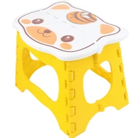 cartoon plastic small bench portable handle small stool folding small bench for home and outdoor fishing camping small seat