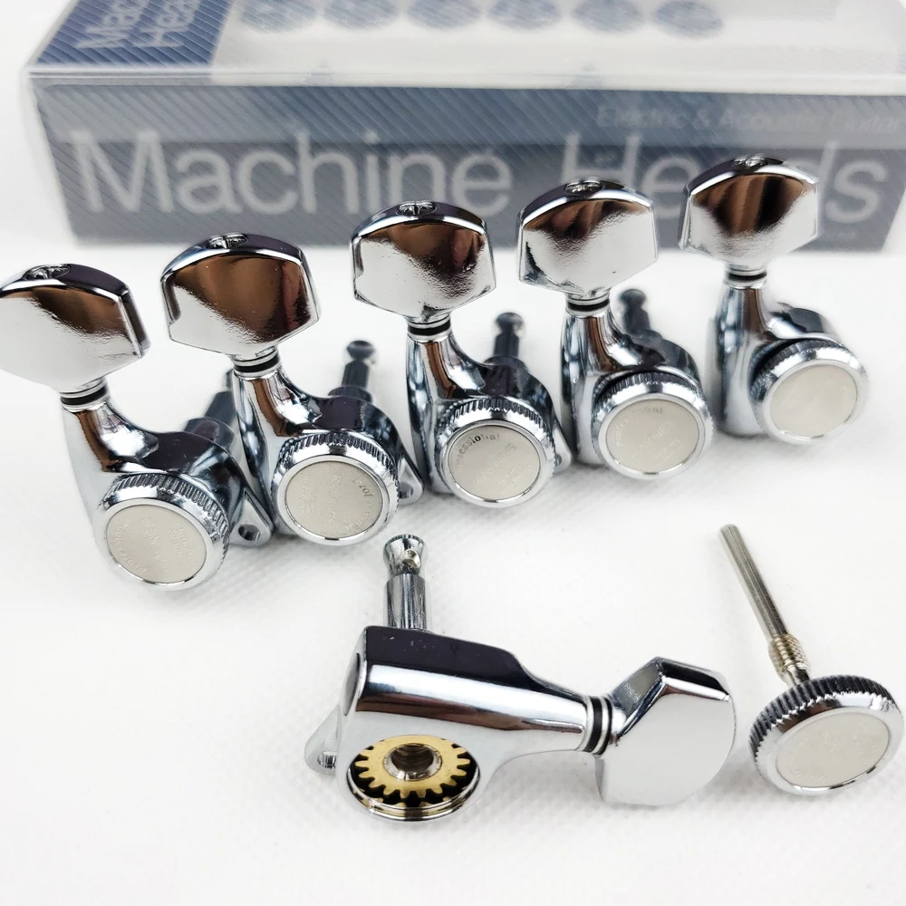 1 set gitarre locking tuners elektrische gitarre mechaniken mechaniken schloss string tuning pegs chrome silber 【made in korea】 free g