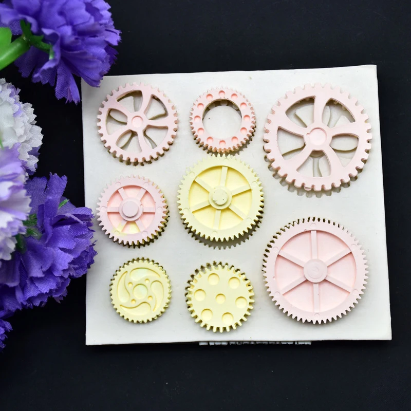 1pcs Silicone Mold Baby Series Clock Gear DIY Cake Baking Mold Fondant Cookie Chocolate Soap Mold Kitchen Cookie Tools*