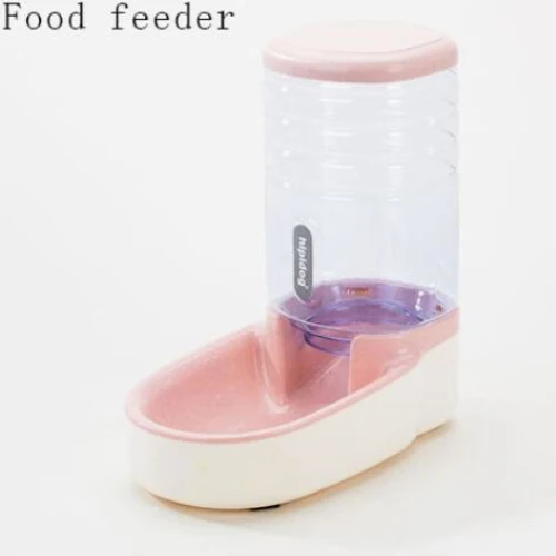 pink food feeder OLN 3.8L автоматические кормушки для кошек, пластиковая бутылка для воды для собак, большая емкость, дозатор для воды, миски для кормления кошек и собак - Цвет: pink food feeder