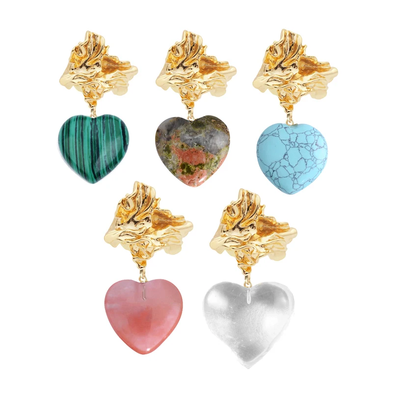 Кулон из драгоценных камней в стиле бохо металлическая часть натуральный камень