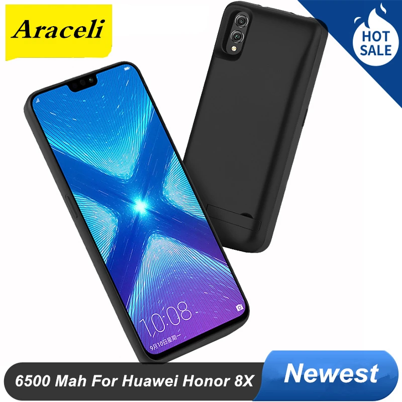 Чехол аккумулятор для Huawei Honor 8X 6500 мАч умное Резервное зарядное устройство чехол