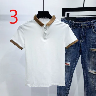 

2020 summer men's ice silk half-sleeved skinny Korean round neck thin knit t-shirt tide