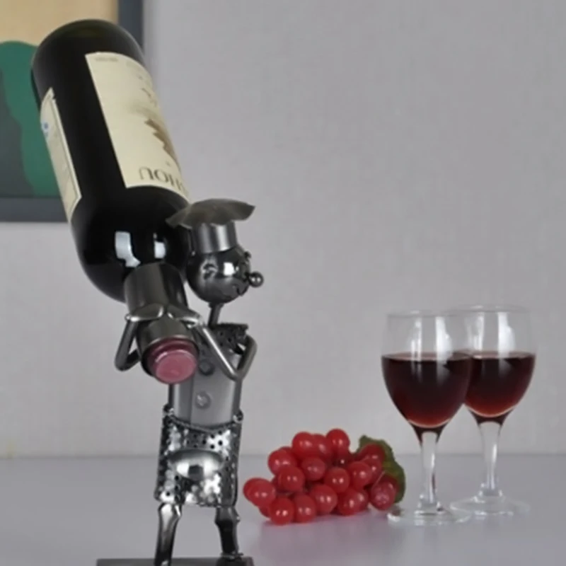 Металлическая Декоративная стойка для вина ручной работы держатель бутылки