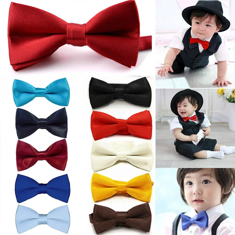 Classic Kid Bowtie Boys Grils Baby Children Bow Tie Fashion 35 Solid Color Mint Green Red Black White Pets Cravate Prom |