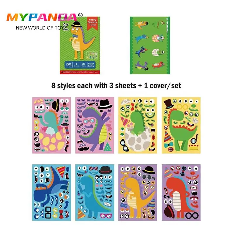 

Тематический Декор в виде динозавра, милое мультяшное животное, искусственное животное, Сделайте свою собственную наклейку, зоопарк, день р...