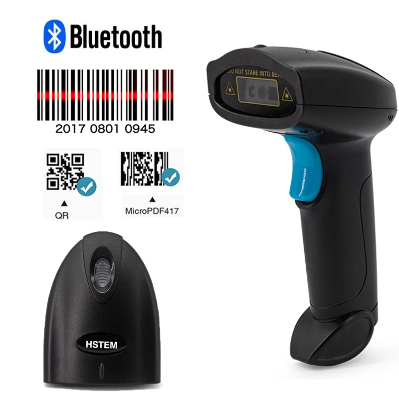 Беспроводной сканер штрих кодов Hstem Bluetooth 2 4G 2D QR код считыватель Supprot PDF417