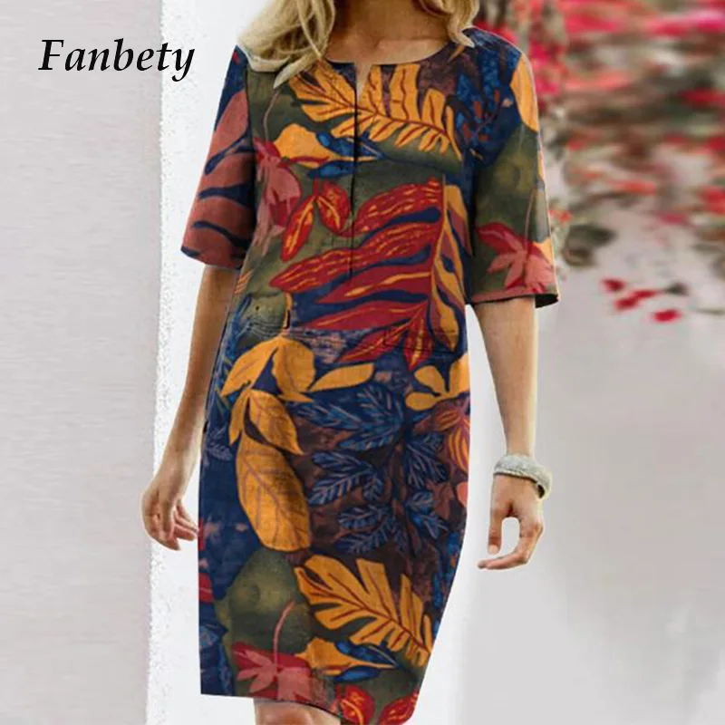Платье-трапеция женское Винтажное с цветочным принтом повседневная элегантная