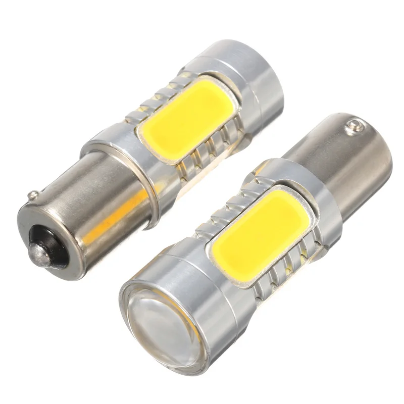 2 шт. 1156PY BAU15S PY21W 7,5 Вт светодиодный COB лампы сигнала поворота резервный светильник янтарного стекла желтый задний фонарь Поддержка дропшиппинг