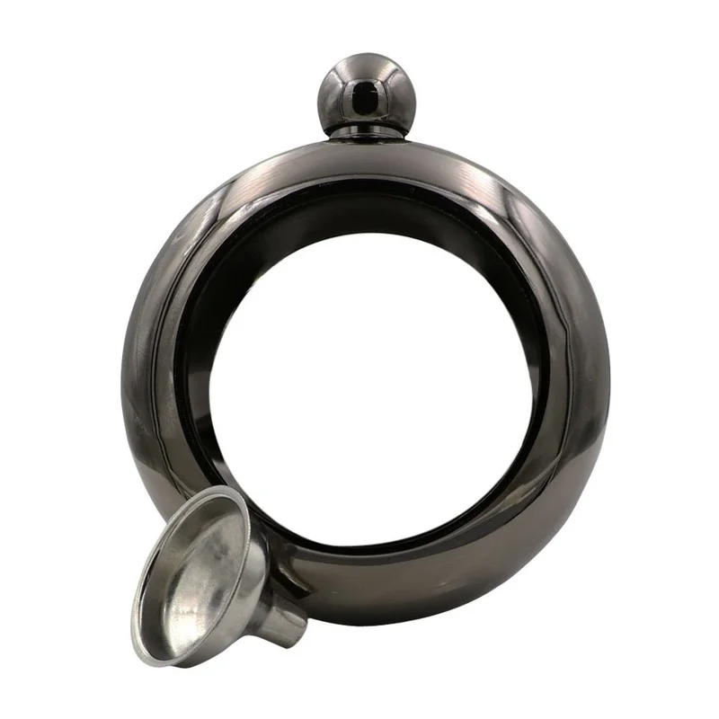 

Thicken Colour flagon Funnel Bangle Jug 3.5oz Whiskey Hip Flask Alcohol Bracelet Stainless Steel Camping Flagons Drinkware