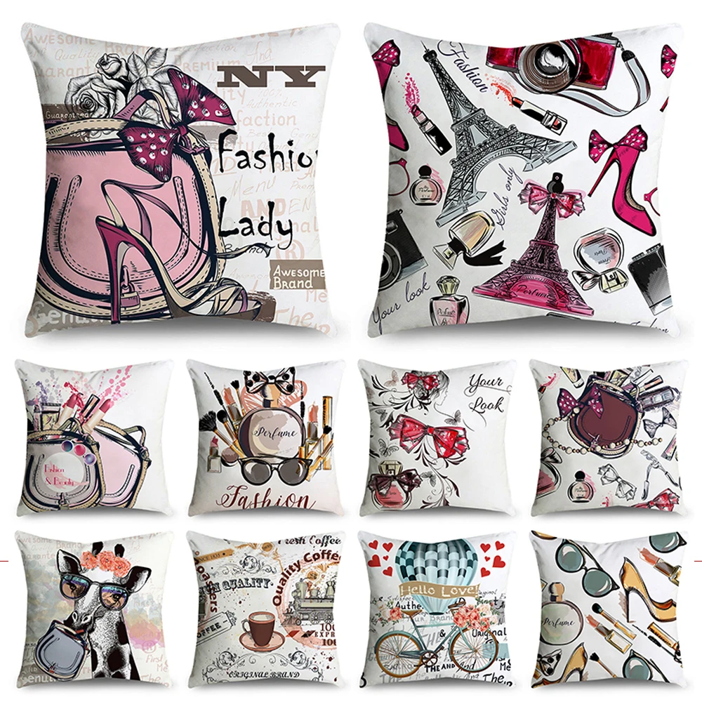 Модная наволочка с буквенным принтом из полиэфирного волокна для дома Мягкая